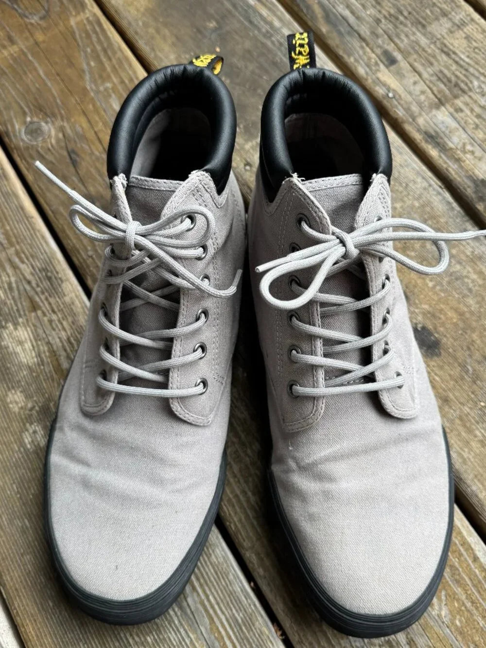 Doc Martens Gray Canvas Lace Up Eason Chukka Boot in Men's 12/EU 46